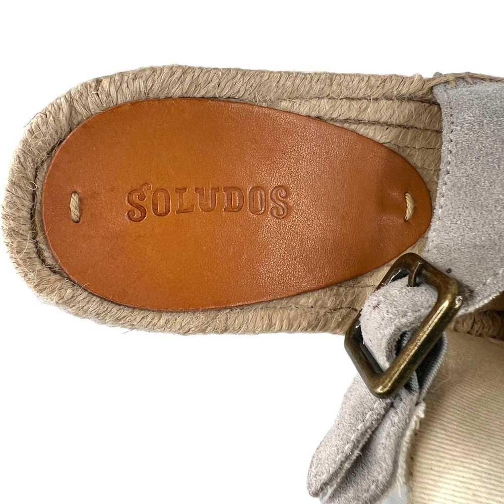 SOLUDOS Sevilla Espadrille Slingback Platform Sandal in Stone Size 10 - Picture 15 of 16